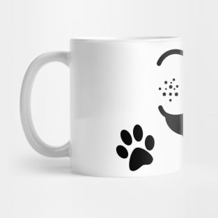 sweet Dog Face with Paws Cartoon Mug